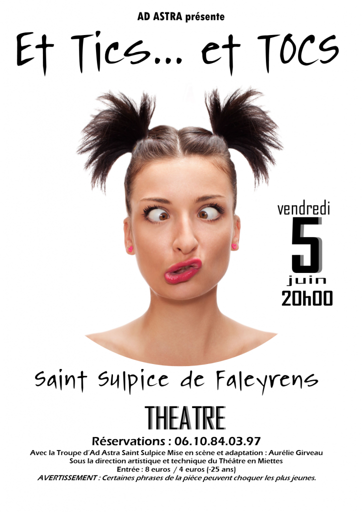 affiche théatre Et Tics et TOcs 5 juin 2015