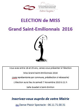 Présélections Miss Grand Saint-Emilionnais