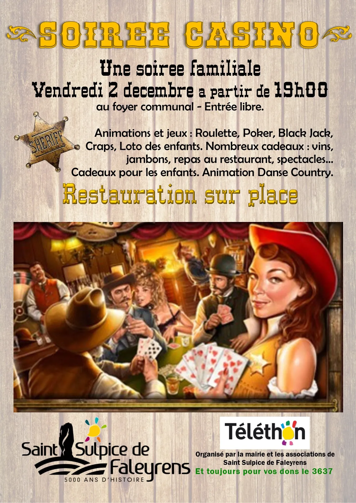 Soirée Casino Western pour le Téléthon !