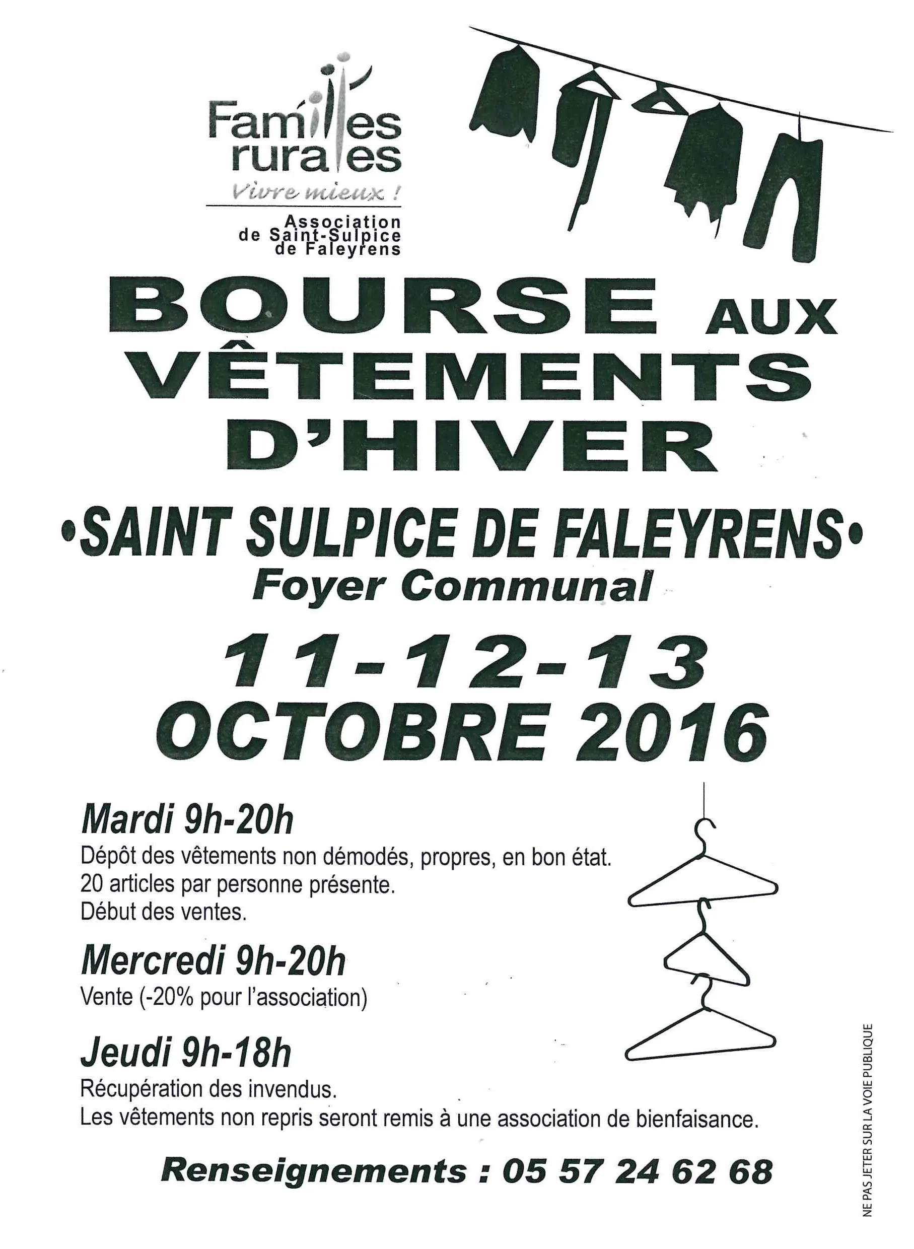 Bourse aux vêtements d’hiver