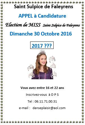 Deviens Miss Saint Sulpice !