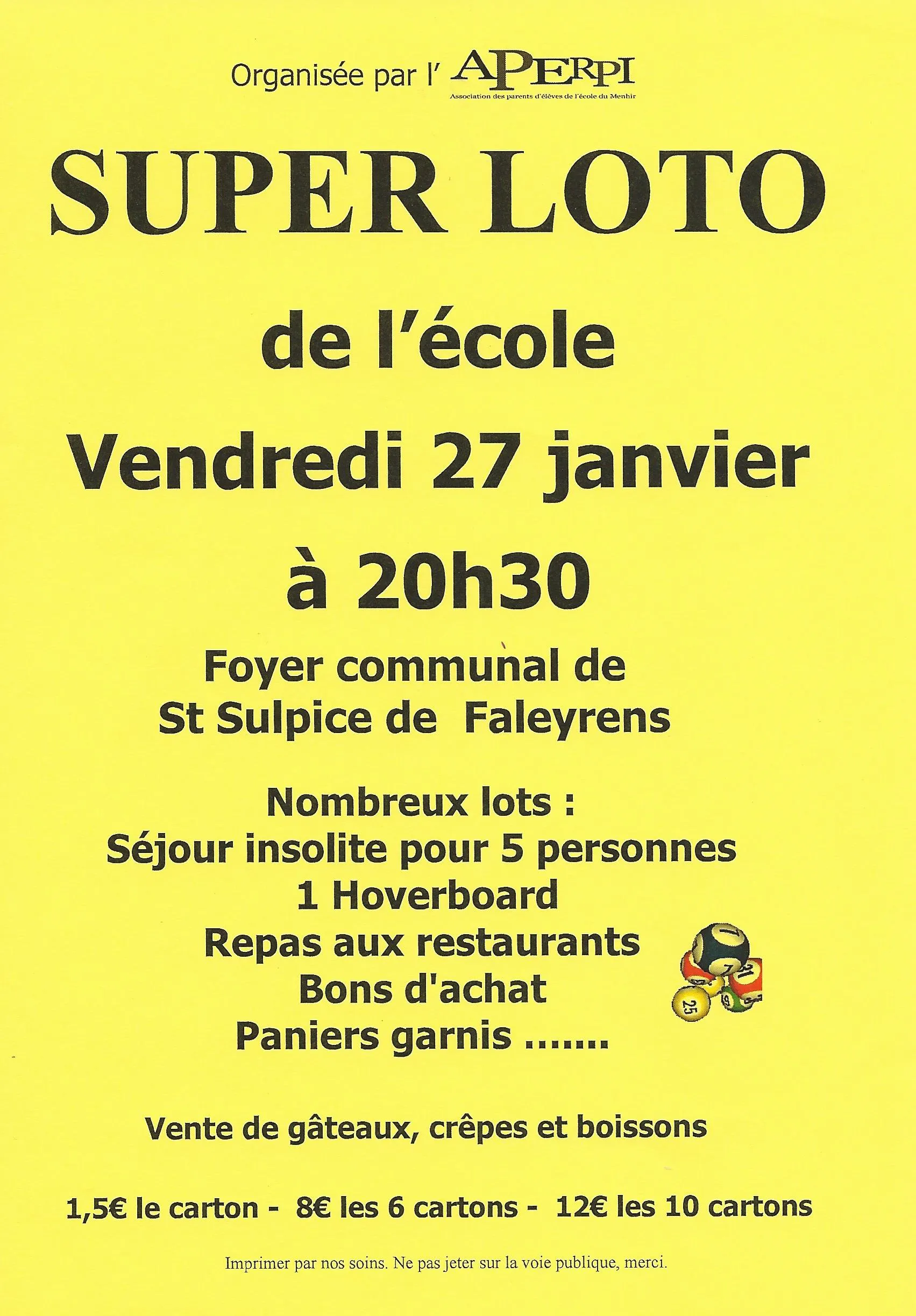 Super loto de l’école