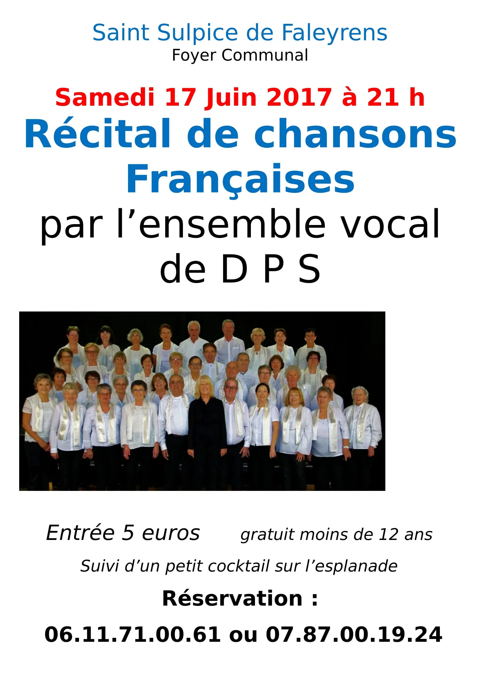 Récital de chansons françaises le 17 juin