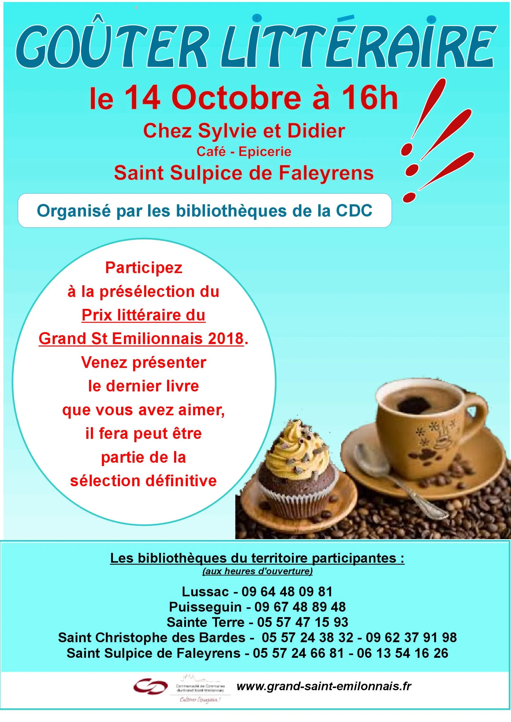 Goûter Littéraire samedi 14 octobre