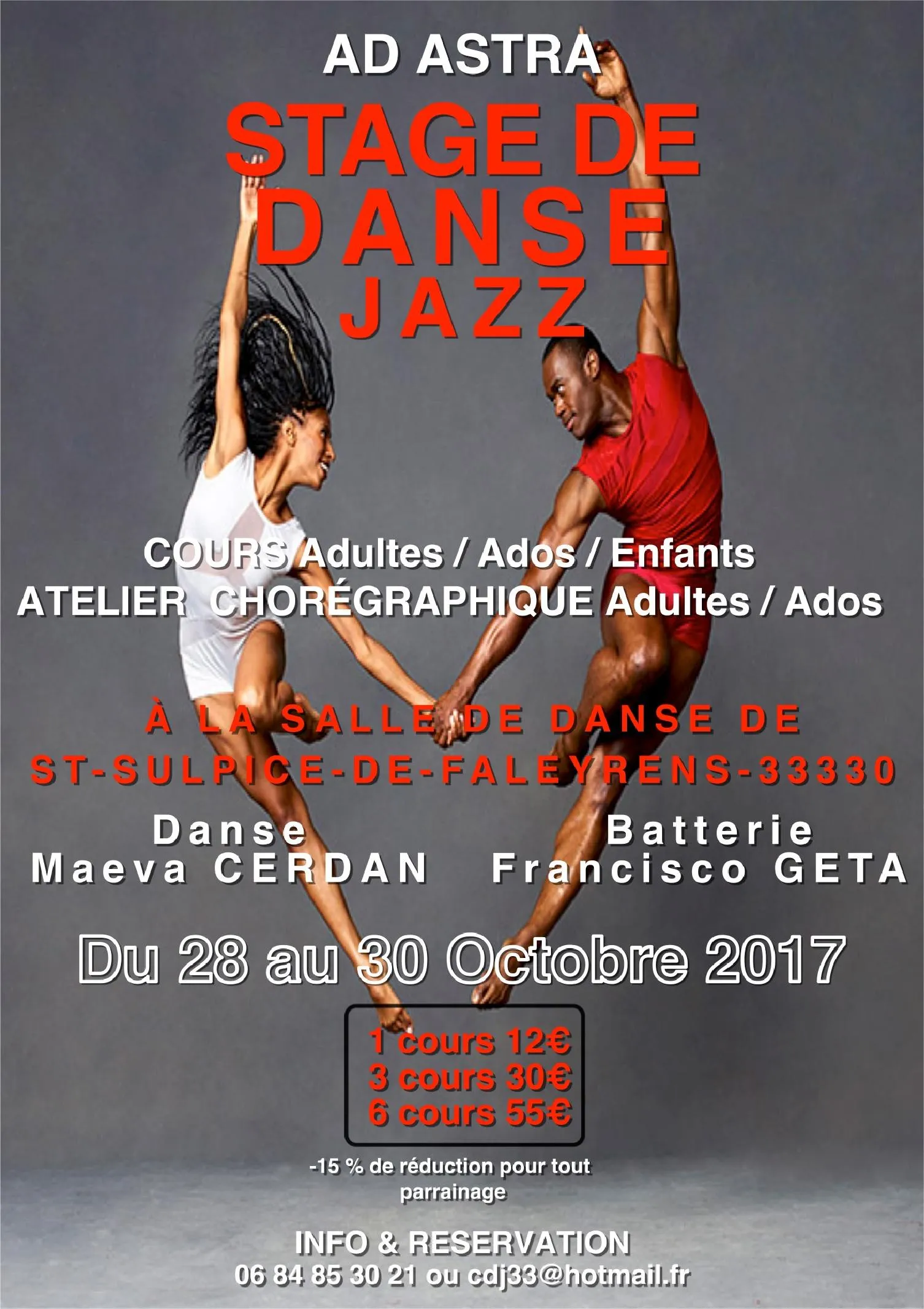 Stage de danse Jazz pour les vacances de Toussaint