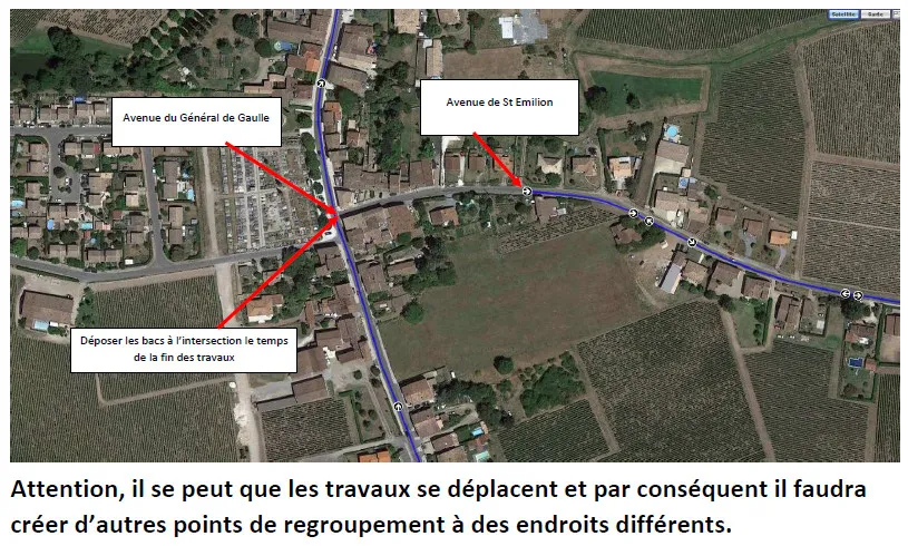 Avenue de Saint-Emilion : vos poubelles pendant les travaux